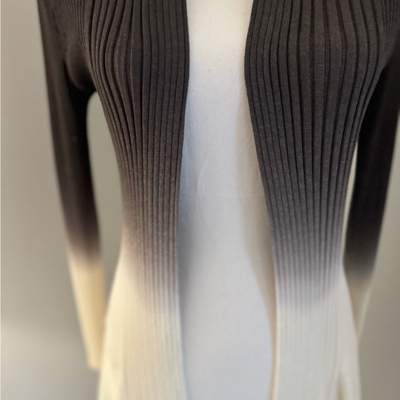 Belldini Ombre Longline Cardigan grey to off white, stretchy.  Size S - Picture 4 of 9